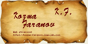 Kozma Faranov vizit kartica